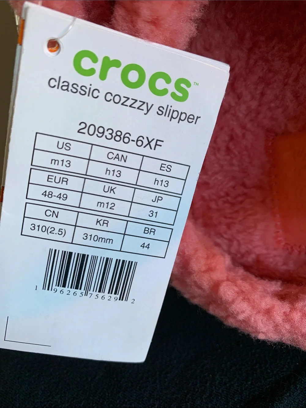 CROCS Plush Cozy Slip-On Slippers in Pink